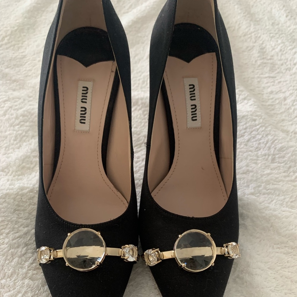 Miu miu satin high hill shoe